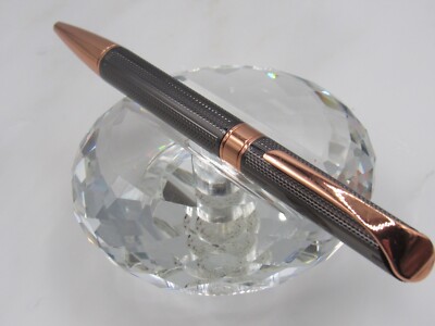 STUNNING ETCHED BLACK/ROSE GOLD TWIST BALL POINT PEN
