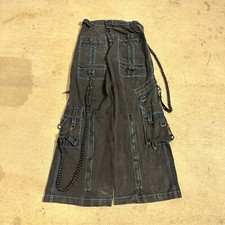 Tripp NYC Black Wide Leg Pants Chains Straps Grunge Goth Y2K Punk Zippers Sz 26