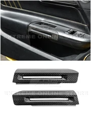 For 15-23 Ford Mustang Interior CARBON FIBER Side Door Armrest Panel Trim Cover
