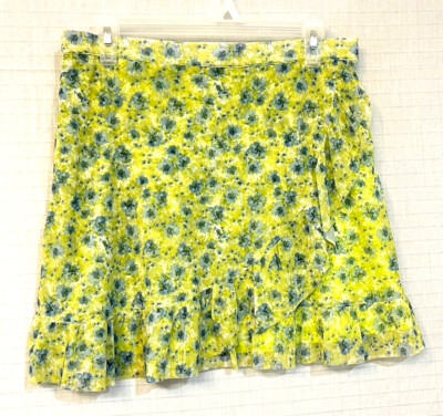 EUC SO Lightweight Flare Skirt, Crossover Front Ruffle, Lined. Pull On XL