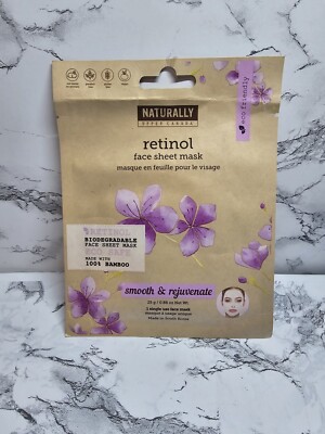 NATURALLY Upper Canada Retinol Face Sheet Mask 100% Bamboo Rejuvenates Sealed