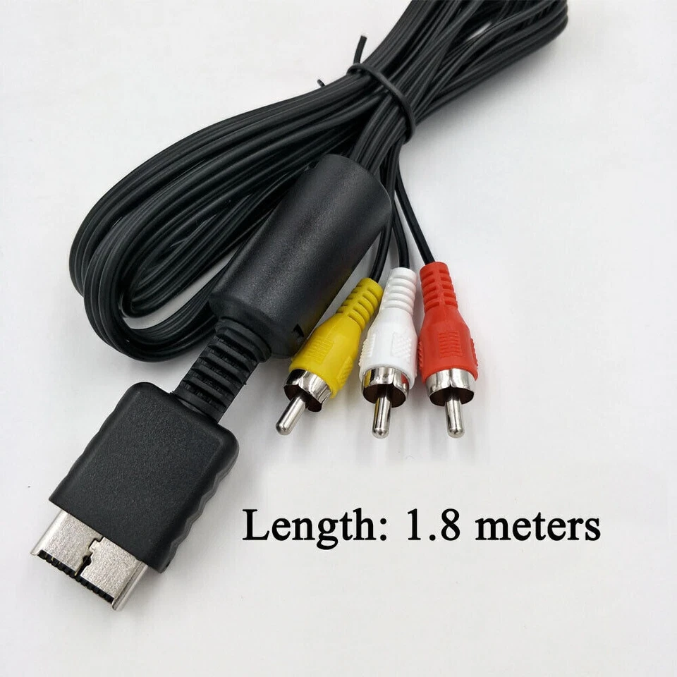 Audio AV RCA+AC Cable Power Supply Adapter Cord For Sony Playstation 1/2 PS2 FAT - Image 2 of 4