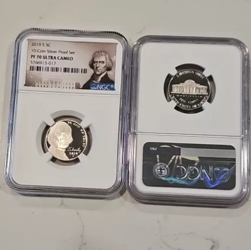 2019-S 5C JEFFERSON Nickel From Silver Proof Set NGC PF 70 Ultra Cameo!