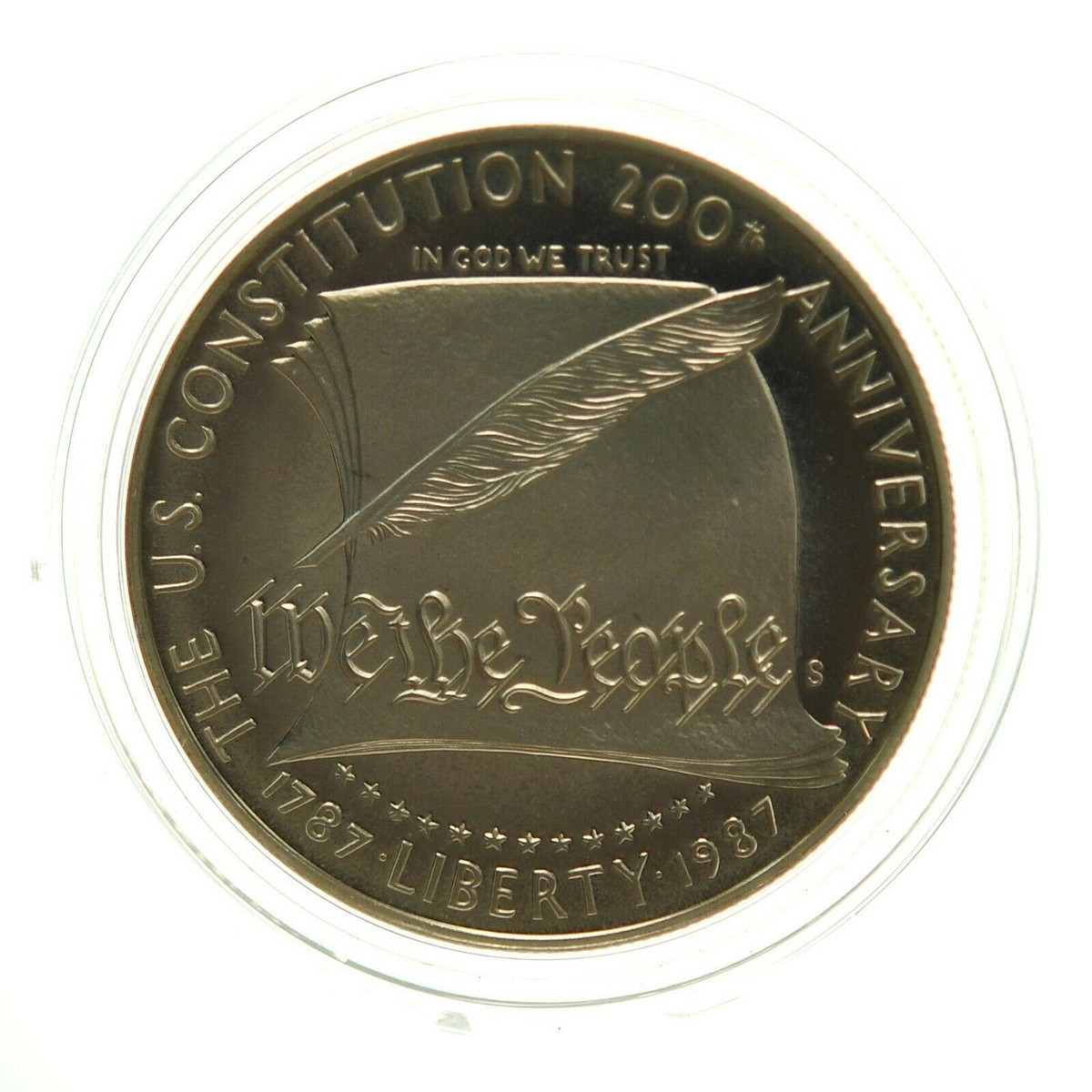 その他 UNITED STATES CONSTITUTION COIN 1987 S UNITED STATES Constitution Quill Scroll PROOF SILVER Dollar