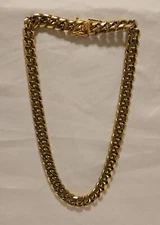 18 in. Stamped 18K GP (Gold Plated) Miami Cuban Link Large Chain-Weighs 4.5 oz!