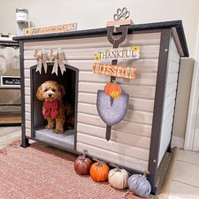 Aivituvin 43.3" Dog House for Small  Medium Dogs Weatherproof Outdoor Indoor