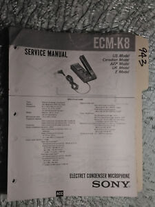 Sony ecm-k8 service manual original repair book condensor microphone