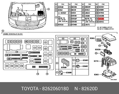 Original OE Blockbaugruppe, Sicherungsglied, 8262060180 für Toyota 82620-60180