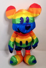 Disney Parks Rainbow Pride Mickey Mouse Plush Used LGBTQ 15.5" Fast Shipping