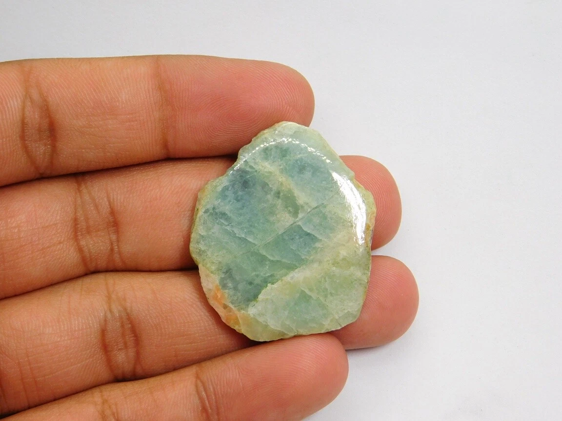 Top Natural Aquamarine Slice Gemstone Cabochon Loose For Jewelry