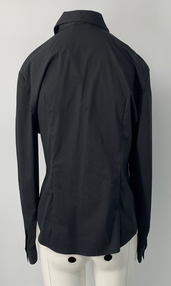 Moschino Cheap and Chic Black 3d Flower Ruffle Button Down Shirt NWD sz