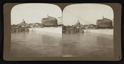 Waterway with ancient structures, Rome, Italy Old Historic Photo