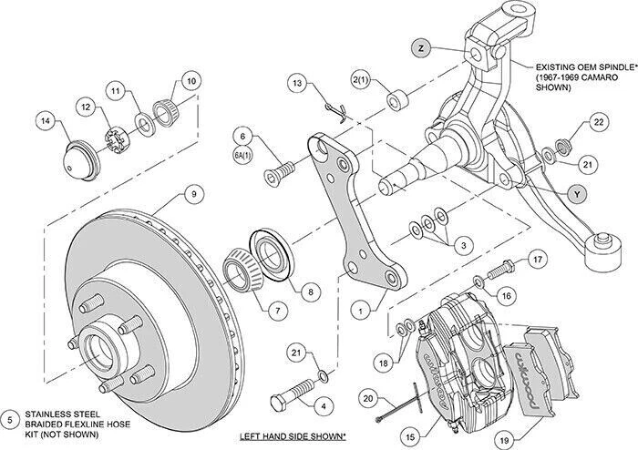 Wilwood 140-15272-R for -M Front Kit 11.00in 1 PC Rotor&Hub 67-69 Camaro 64-72 N - Image 3 of 4