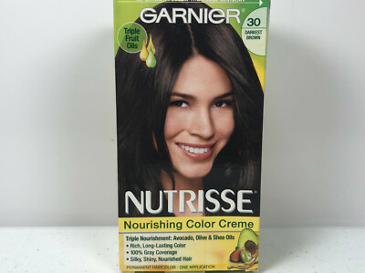 Garnier Nutrisse Nourishing Color Creme Haircolor - 30 Darkest Brown (x1)
