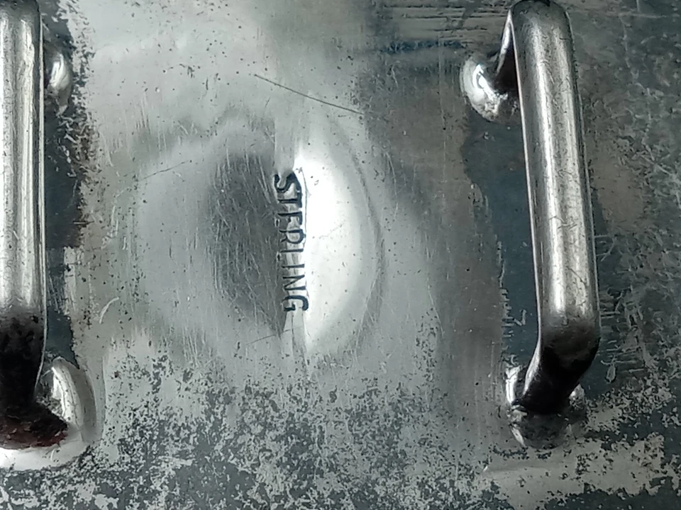 Diapositiva Bolo de plata de ley con ajuste de piedras preciosas de ágata cabujón: 2" x 1,4" y 28 g. Foto 4 de 4