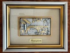 ROMA Sparita Quadro Paesaggio Argento Foglia Oro Ponte Fabricio Isola Tiberina