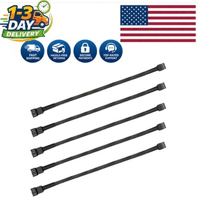 High-Speed 12-Inch PWM Fan Extension Cable - 4-Pin, 5-Pack, Male-to-Female