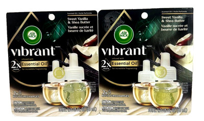 Air Wick Vibrant Vanilla Shea Butter Refills 4 Bottles Plug In Bundle Set