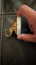 Vintage Brass Elephant on Granite Base Paperw...