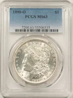 1890-O $1 MORGAN DOLLAR - PCGS MS-63, BLAST WHITE!