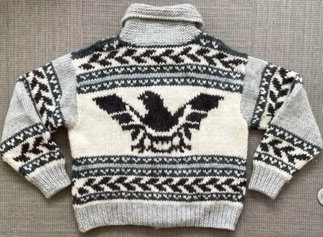 90Sfirst Down Thunderbird Pattern Cowichan Knit W… - image 8