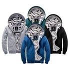 Mens NEW Winter Jumper Hoodie Jacket Warm Fleece Lined Zipped Size Small
