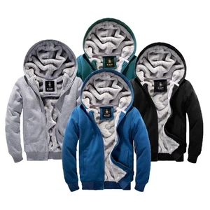 NEW Hiver Jumper Veste à capuche chaude polaire doublé Taille zippée petite pour homme