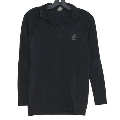 Odlo Jacket 1/4 Zip Pullover Athleisure Minimalist Sporty Stretchy Black Large