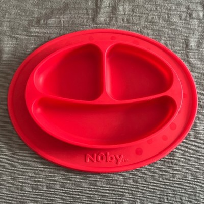 Nuby Silicone Suction Plates Divider Kids Toddler Feeding Dish Set Easy Clean