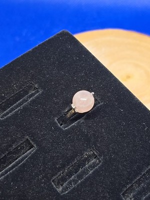 Rose Quartz Sphere Spin Rotate Fidget Adjustable Ring