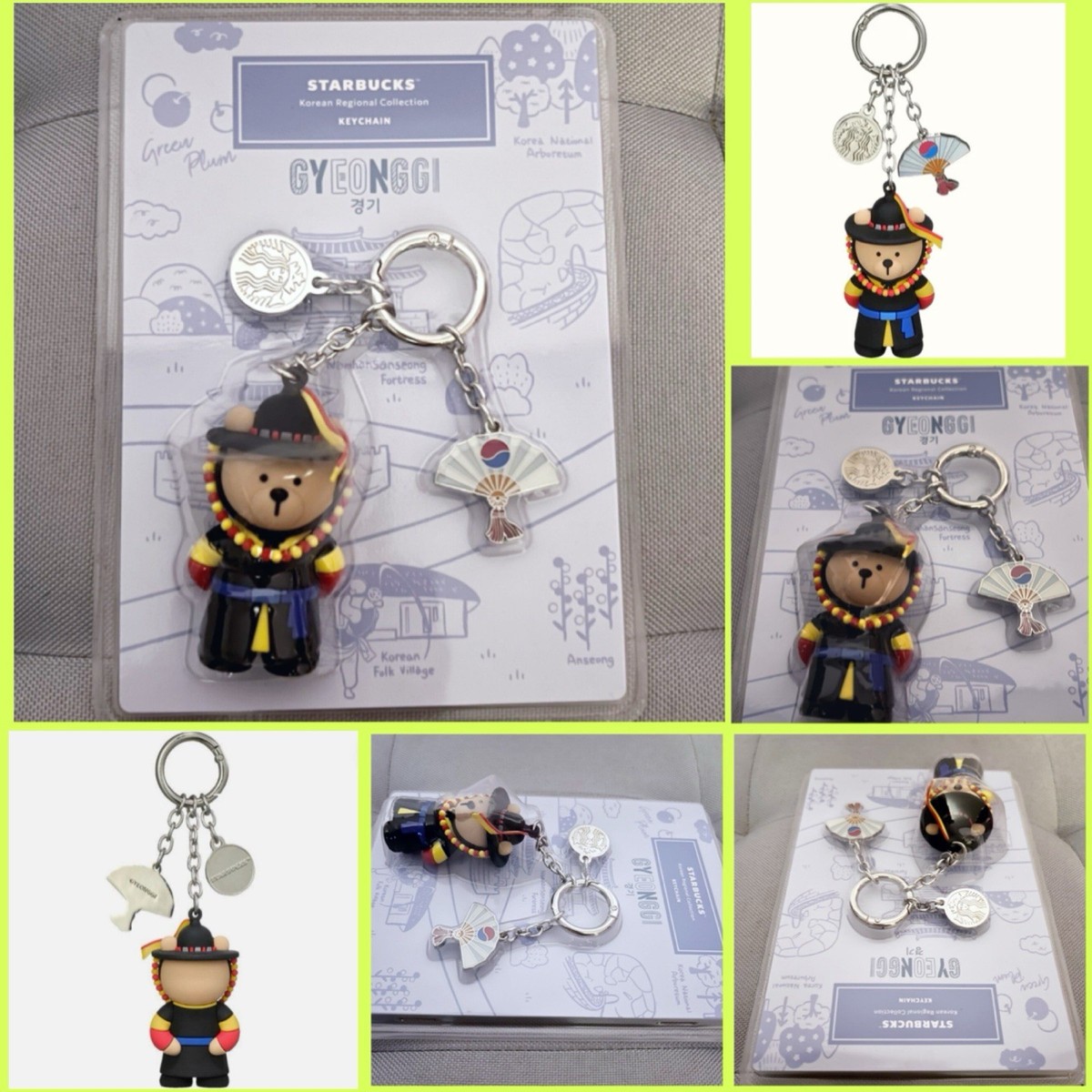 【韓国スタバ】Regional★Annyeong Gyeonggi Bearista Keychain Authentic STARBUCKS KOREA GYEONGGI Bearista Annyeong