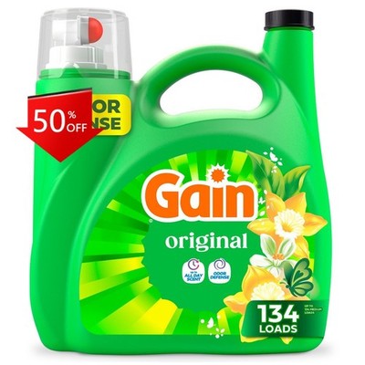 Gain Original HE Concentrated Liquid Laundry Detergent 134 Loads - 177 fl oz