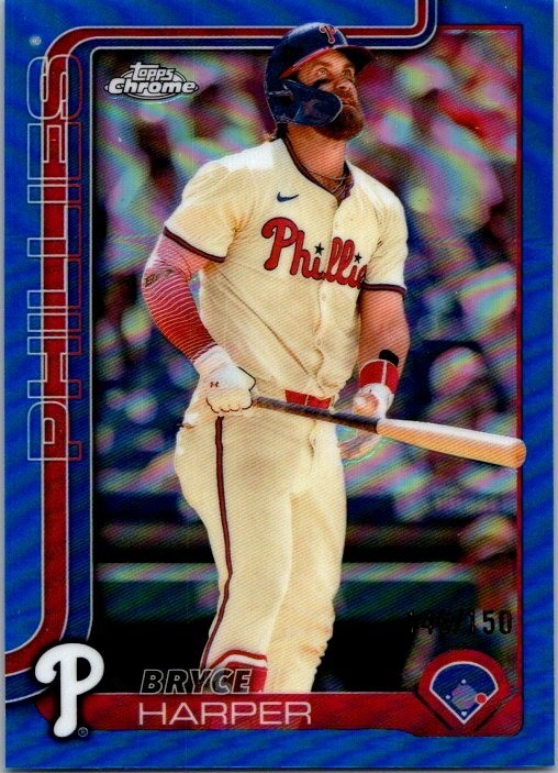 Bryce Harper 2025 Topps Chrome Blue Refractors   #150/150