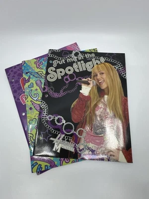 Set of 3 Vintage Hannah Montana/Miley Cyrus 2 Pocket School Folders - Image 1 of 4
