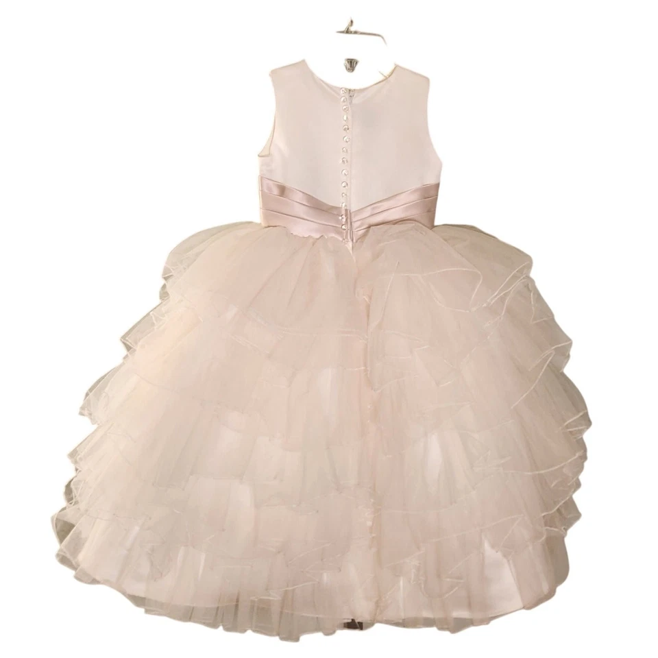 Vestido para niñas JOAN CALABRESE by Mon Cheri con flores con volantes, talla 4 Foto 2 de 4