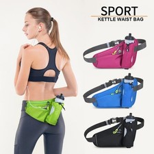Sports Hydration Belt Bag Running Belt Waist Pack Bum Bag w/ Water Bottle Holder