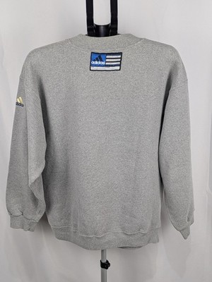 Vintage Adidas Team 1/4 Zip Notre Dame Pullover Sweatshirt M Gray Rare Spell Out