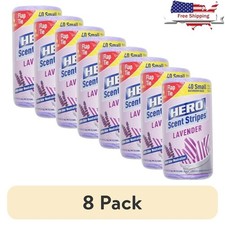 8 PACK Scent Stripes 4-Gallon Lavender Scented Small Flap Tie Trash Bags 40 Ct