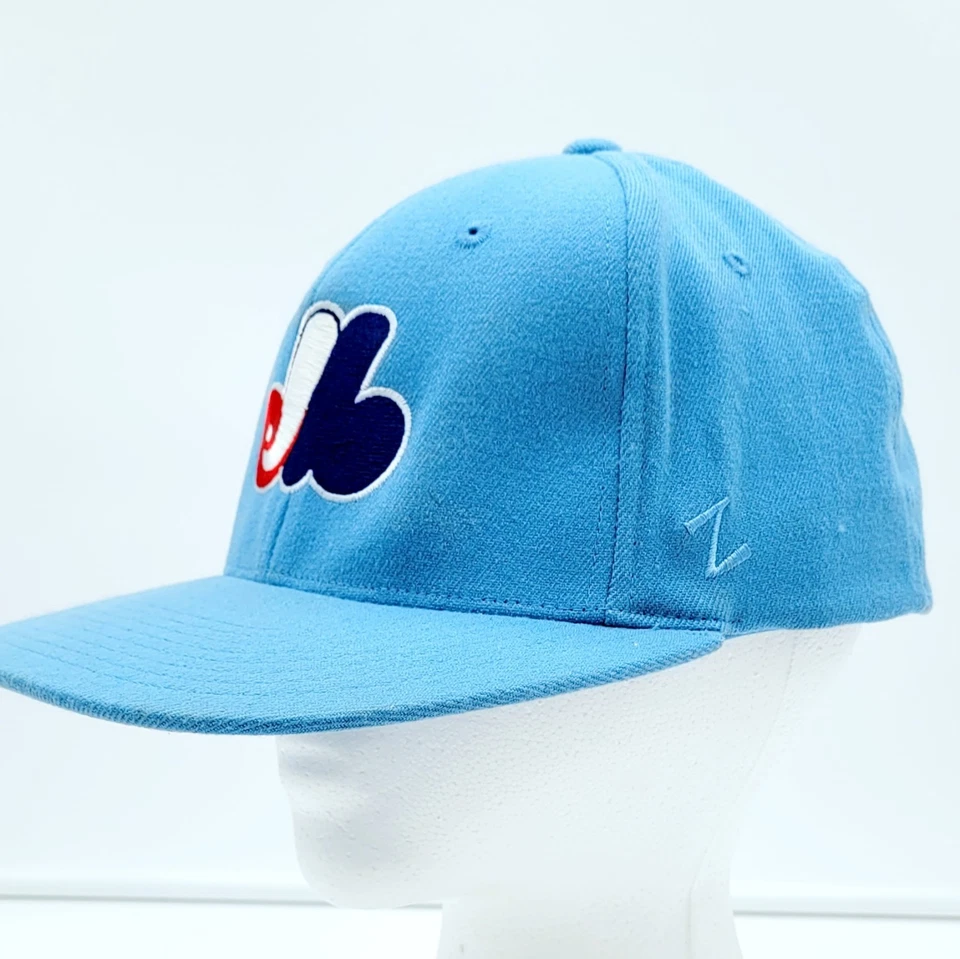 Montreal Expos Powder Blue Fitted Hat Zephyr Adult Large - Image 2 of 4