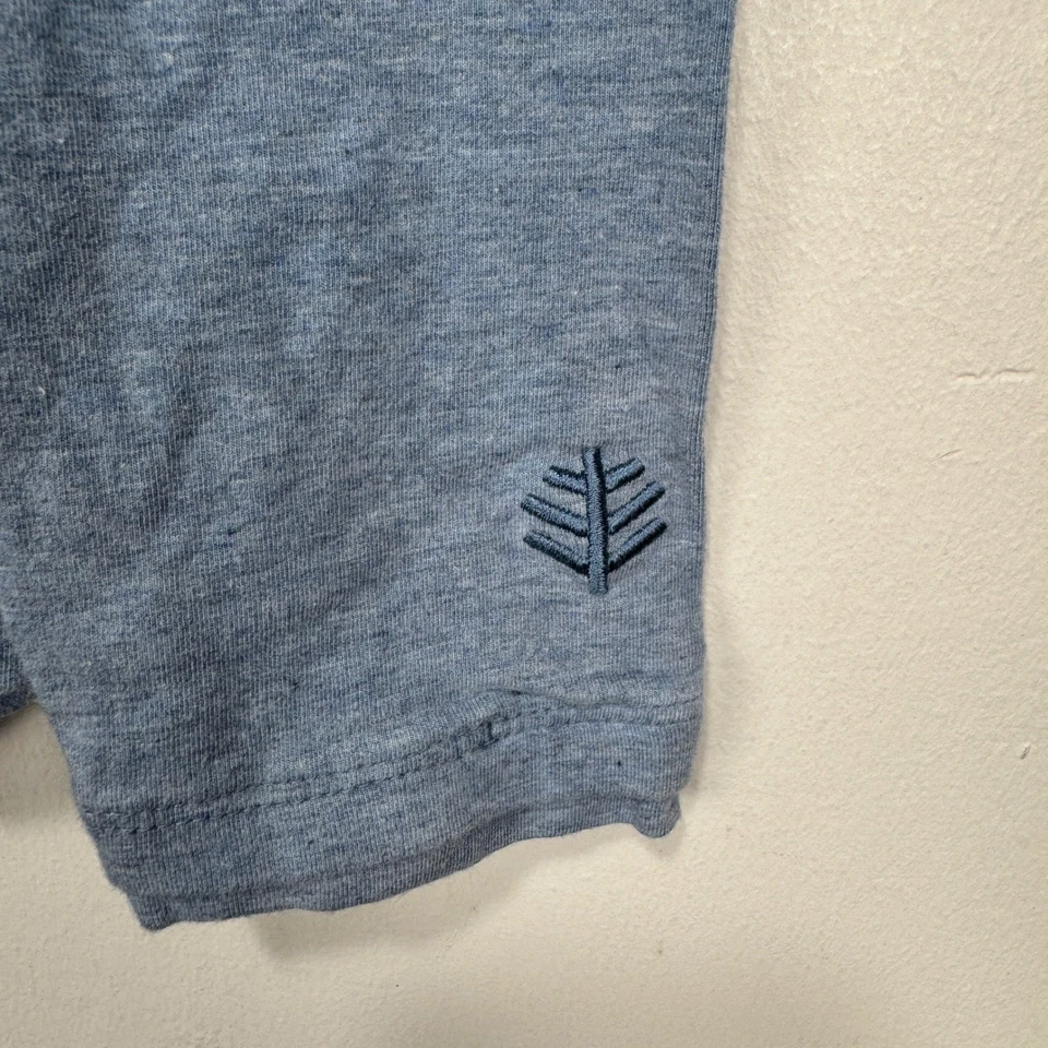 Coolibar LumaLeo 套衫女式 XXS 蓝色拉链口袋浅蓝色漏斗 UPF 50+ — 第 3/4 张图片