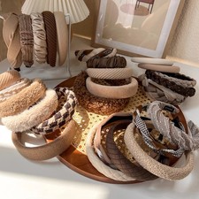 Wide Sponge Headband Cotton Blend Elegant Hair Hoop Autumn Women's Head Band