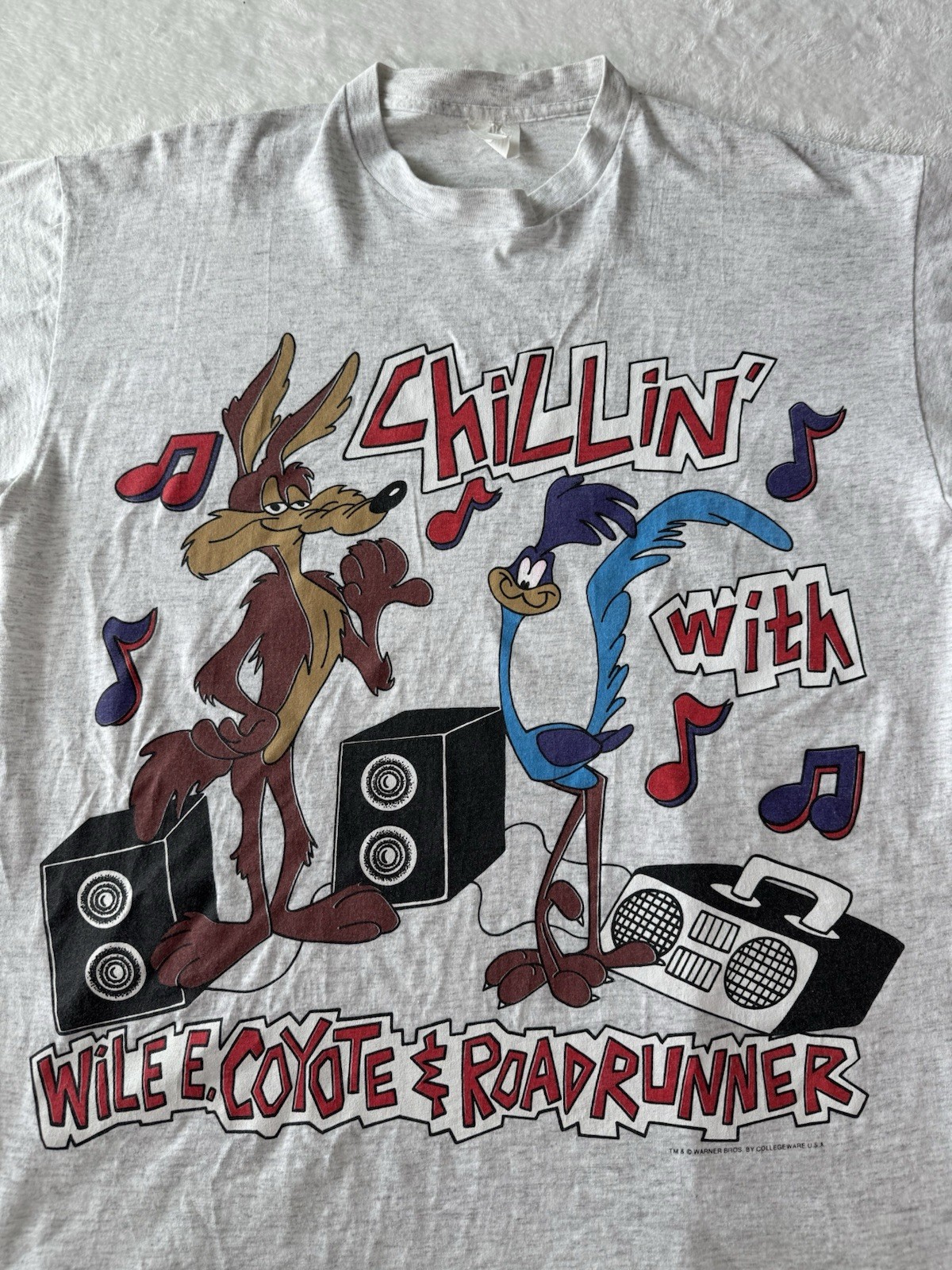 1990s Chillin With Wile E Coyote And Roadrunner T Shi… - Gem