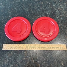 2 RED Replacement Hasbro Giant Connect 4 Game Pieces 5 in. Coin Disc Circle