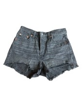 Levi's 501 Washed Black Denim Jean Shorts Cutoff Daisy Dukes Size 25 Women's