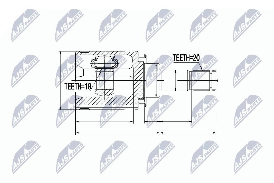 NTY Set Giunto Albero Motore NPW-TY-052 Per Toyota 67 mm - Immagine 3