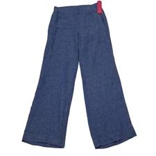 NWT Lilly Pulitzer Deri Linen Palazzo Pants Women's Medium Blue Pull On Wide Leg