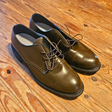 Capps AGSU Brown Leather Oxfords Military Dress Shoes Men's 11E Vibram Sole