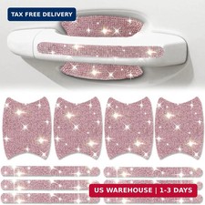 Bling Car Door Handle Protector, 10 PCS, Pink Sparkling Rhinestone Cars Door Pro