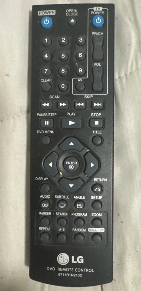 LG 6711R1N210D Reproductor de DVD Original OEM Mando a Distancia de Repuesto Probado Negro Foto 3 de 4