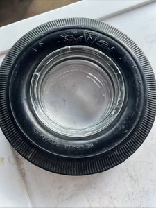 Vtg Mohawk Rubber Co. Promoting Super Chief Tire Ashtray About 6” Dia.